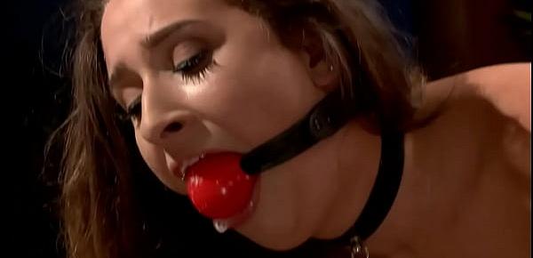  Gagged busty babe is bound and fucked